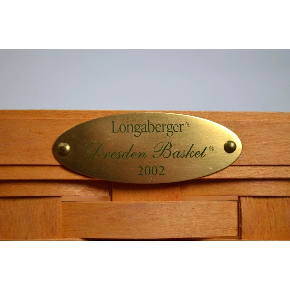 Longaberger 2002 Edition Dresden Tour Basket & Clear Protector 7.5